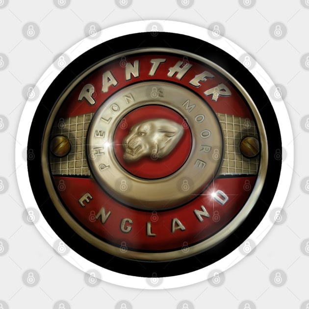 Vintage Panther Motorcycles Of England by MotorManiac Sticker by MotorManiac